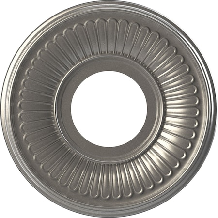 Ekena Millwork Berkshire Thermoformed PVC Ceiling Medallion Fits Canopies up to 4 1/2-in., Aged Dark Steel CMP10BECST